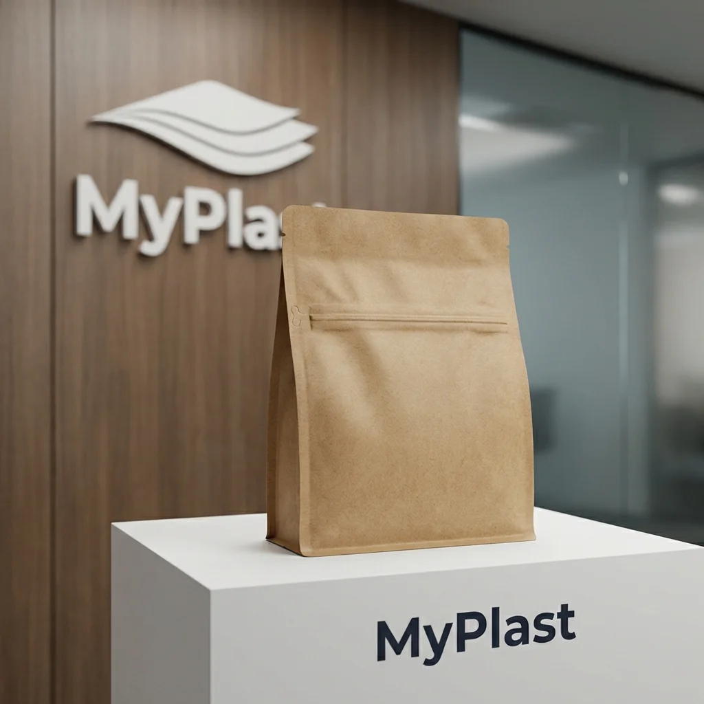 Cep Fermuarlı Kraft Metalize Flat Bottom