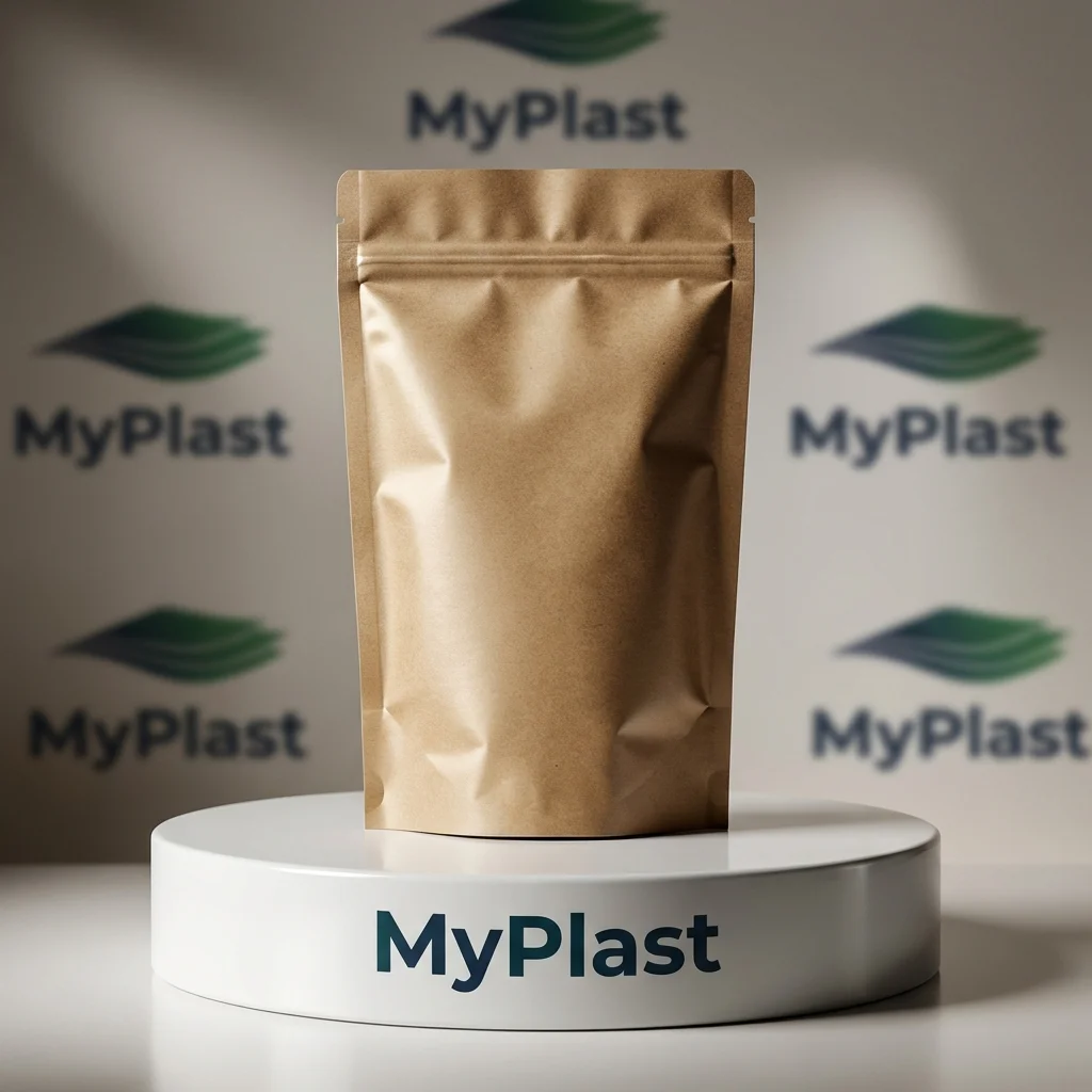 Kraft Aluminum Doypack Kraft - Stock Delivery Kraft Aluminum Doypack - Kraft Kraft + ALU + PE packaging, MOQ 500 pcs, fast stock delivery - MyPlast