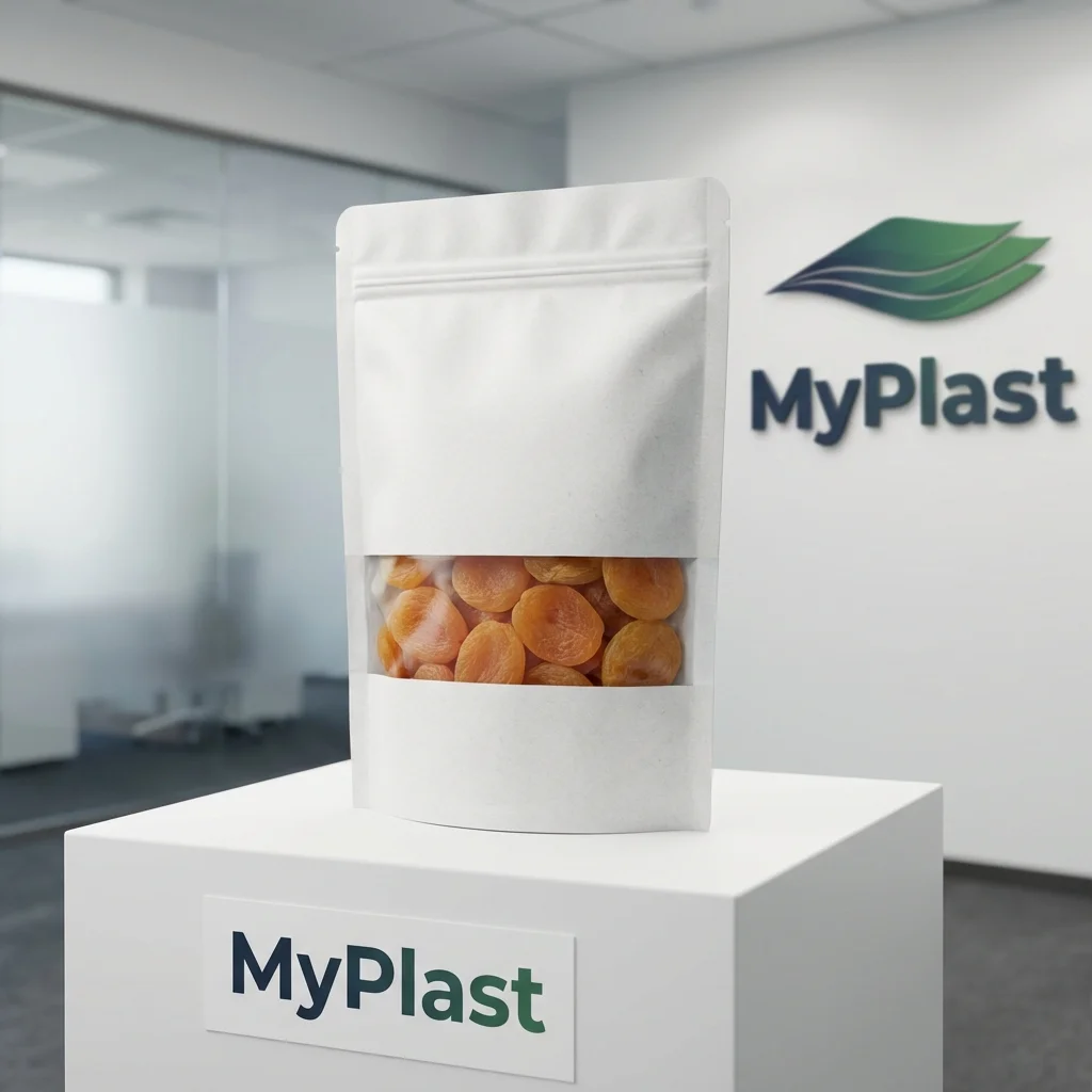 White Kraft Window Doypack Kraft - Stock Delivery White Kraft Window Doypack - Kraft White Kraft + PET + PE packaging, MOQ 500 pcs, fast stock delivery - MyPlast